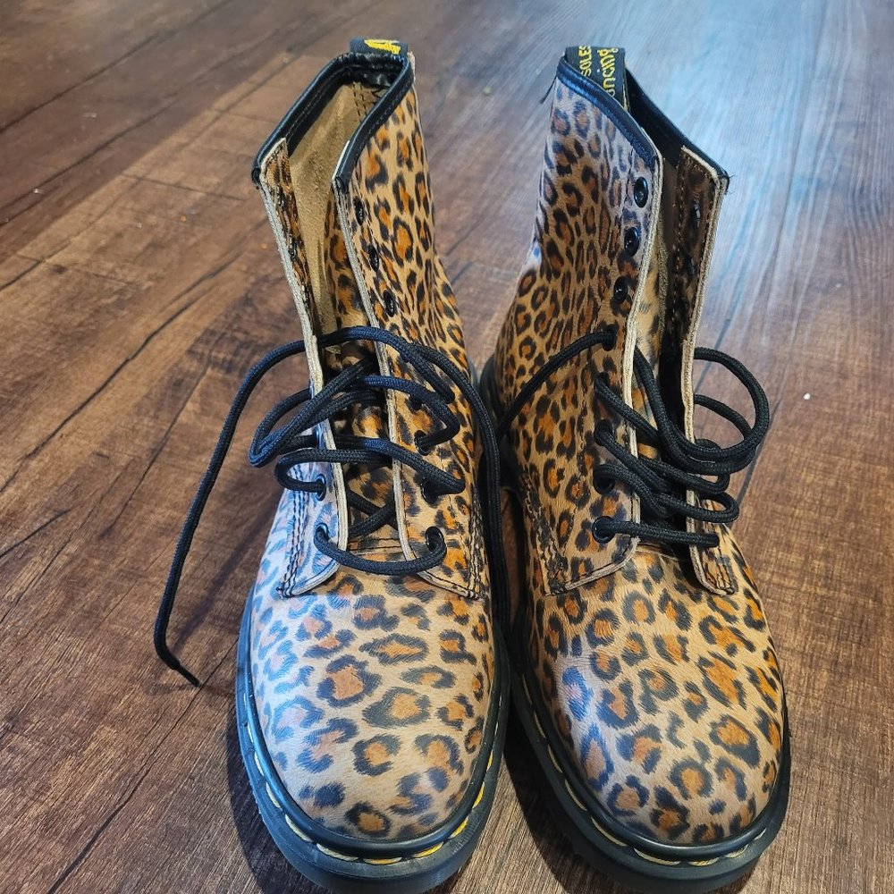 Vintage Leopard Print Dr Martens Boots